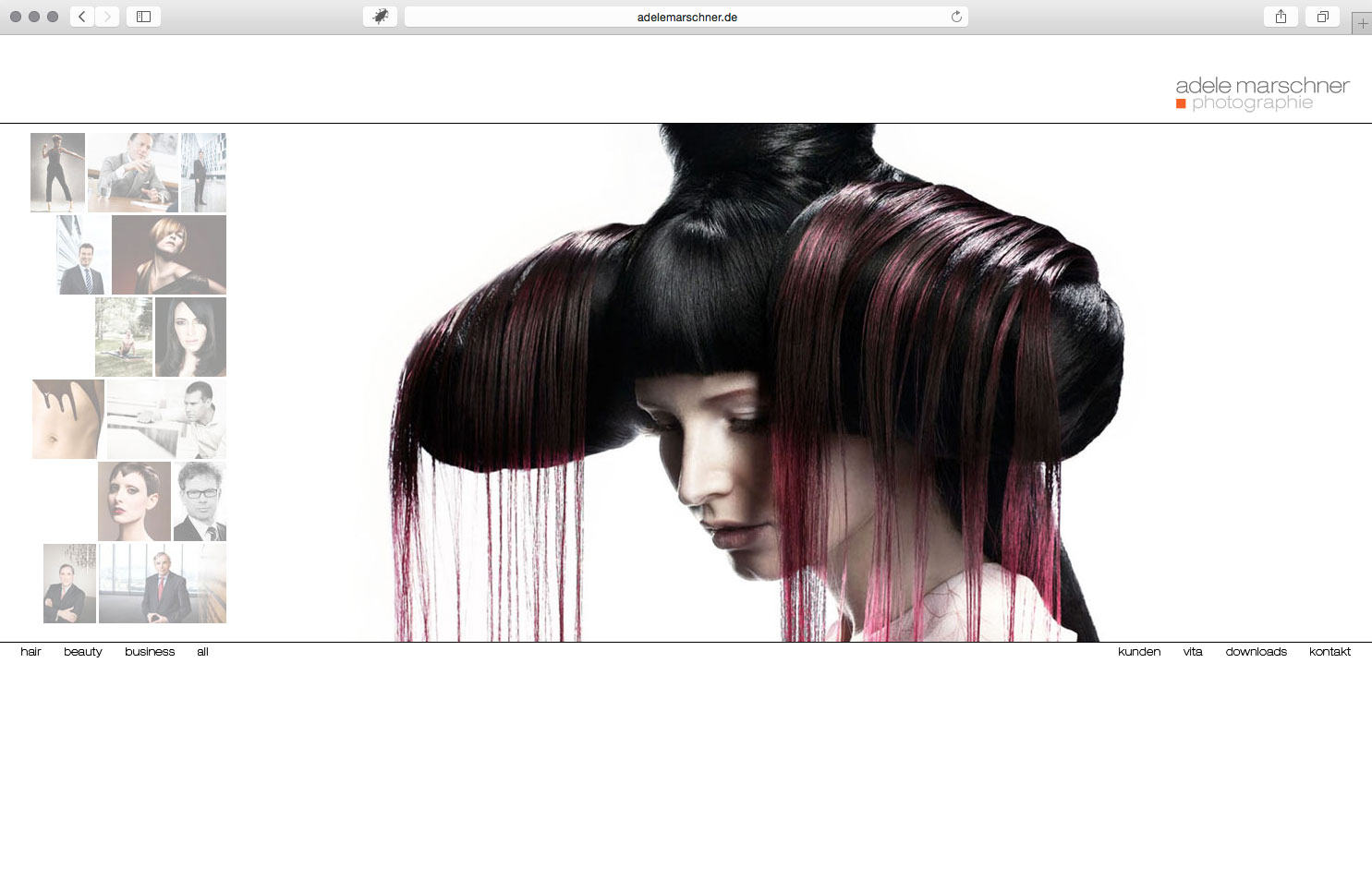 brainbreak Referenz: Website HTML Fotografin Adele Marschner